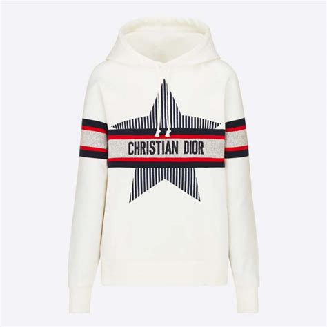 sample dior chanel white sweatshirt|Dior hooded sweater.